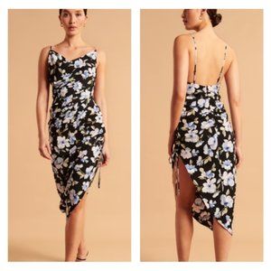 Asymmetrical Cinched Midi Dress NWT